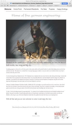 Welcome page for Bmeerhuis.com web site